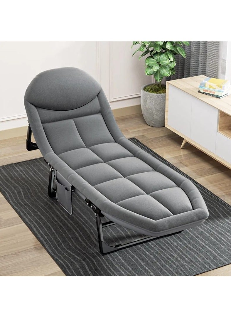 DubaiGallery Senior Folding Bed Single Bed Office Lounge Chair Lunch Bed Napping Folding Bed Accompanying Simple Portable Military Bed-light  - Image 4