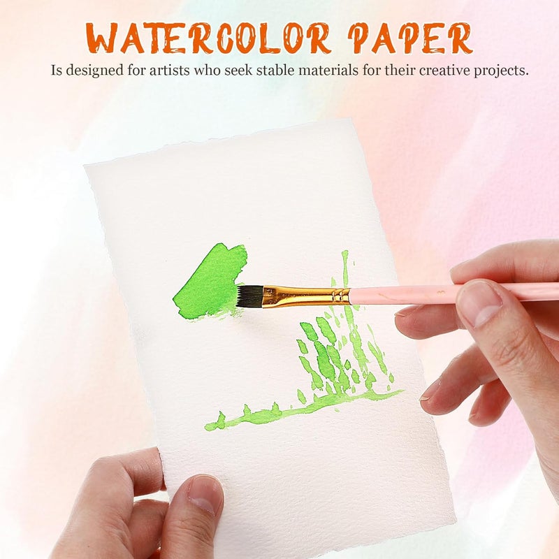 Artibetter Cold Pressed Watercolor Paper Pad 300gsm 4x6 Inch Deckled Border 25 Sheets Artist Drawing Supplies Textured Paper for Watercolor Painting and Sketching - Image 3