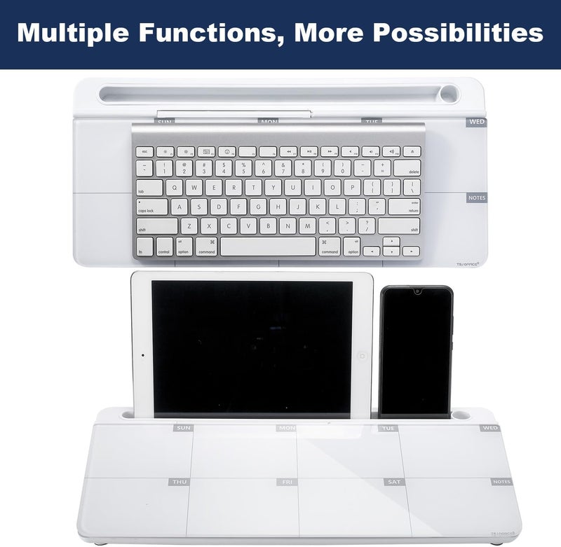 TSJ OFFICE Small Glass Desktop Whiteboard Dry-Erase-Board - Computer Keyboard Stand White Board Surface Pad - Image 5
