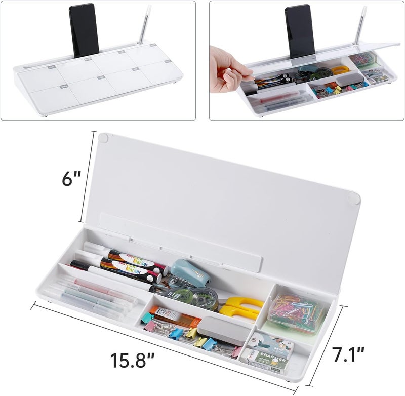 TSJ OFFICE Small Glass Desktop Whiteboard Dry-Erase-Board - Computer Keyboard Stand White Board Surface Pad - Image 4