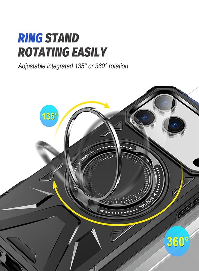 iPhone 17 Pro Case Full-coverage Phone Case Military-Grade Drop Protection iPhone 17 Pro Cover，Magnetic Mount Phone Case Dual-Layer Protection Reinforced Corners Drop-Proof Design-Black - Image 2