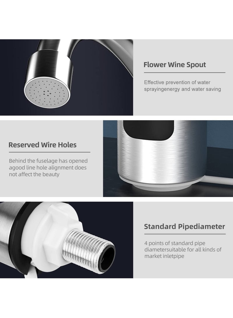 SYOSI Kitchen Instant Heating Hot Water Tap, 360° Rotatable Stainless Steel Instant Heater Faucet with LED Digital Display, 220V 3000W Electric Water Heater Tap for Kitchen and Bathroom - Image 4