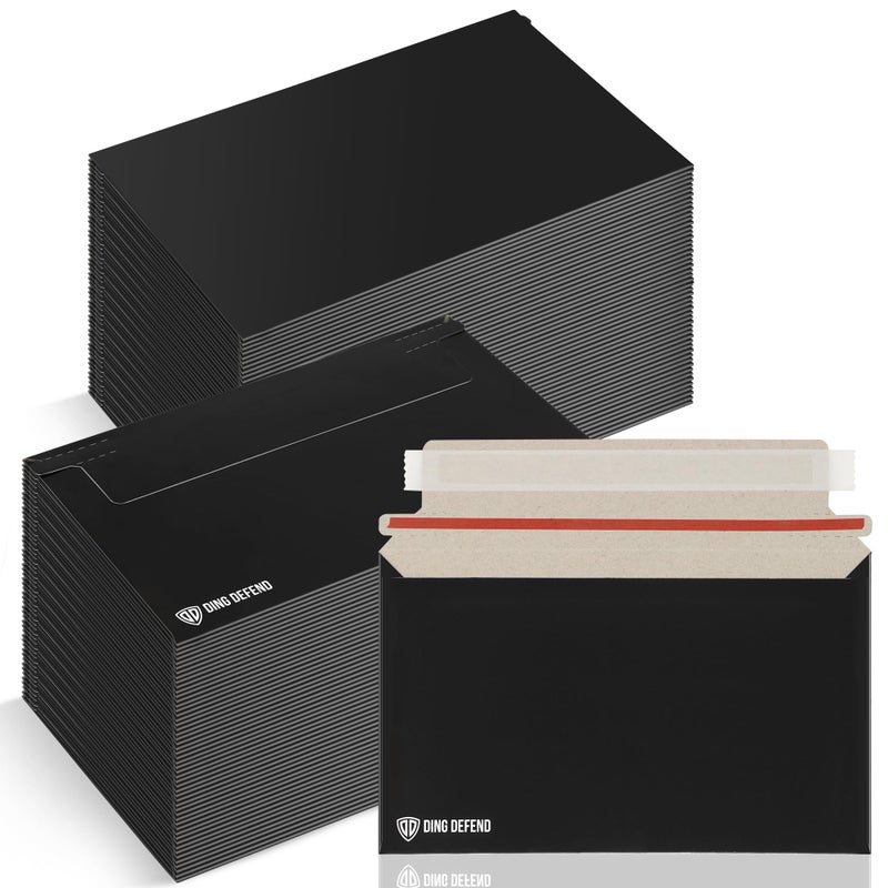 Storage Standard Card Shipping Envelopes 110 Pack - 7 x 4.35 Inches Trading Cards Self-Adhesive Black Mailers, Perfect Fit for Ding Defend Protectors Semi-Rigid Sleeves & Toploaders - Hobby Mailing Supplies - Image 1