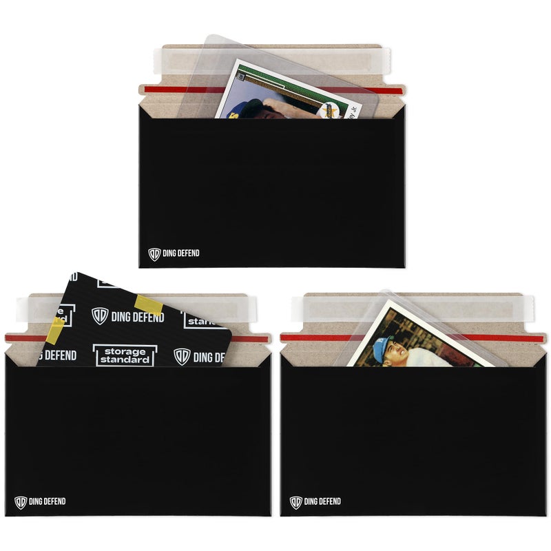 Storage Standard Card Shipping Envelopes 110 Pack - 7 x 4.35 Inches Trading Cards Self-Adhesive Black Mailers, Perfect Fit for Ding Defend Protectors Semi-Rigid Sleeves & Toploaders - Hobby Mailing Supplies - Image 3