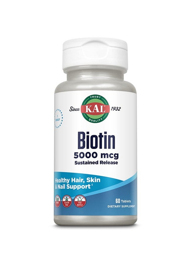KAL Biotin 5000 TR Tablets, 5000 mcg, 60 Count - Image 1