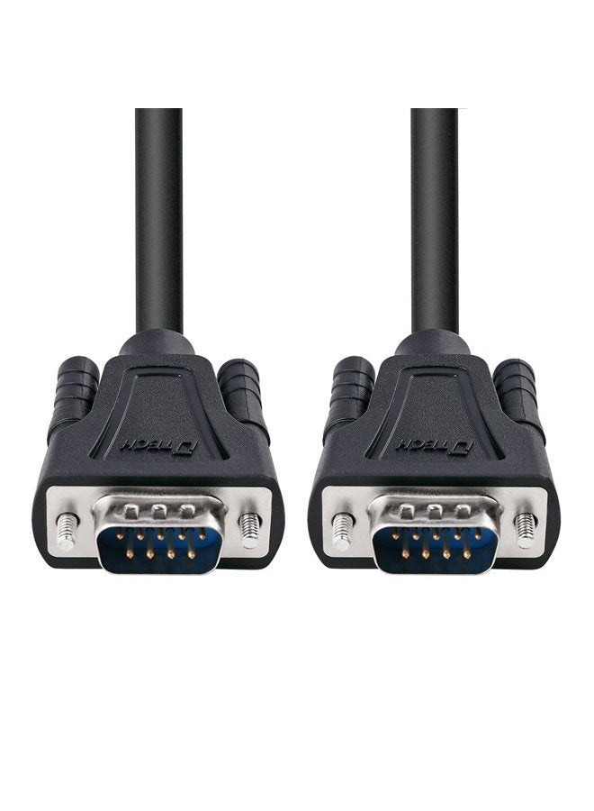 DTech 15ft DB9 Serial Cable COM Port Male to Male RS232 Straight Through 9 Pin Data Cord - Image 1