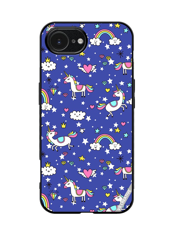 Protective Case Cover For Apple iPhone 16e Unicorns Design Multicolour