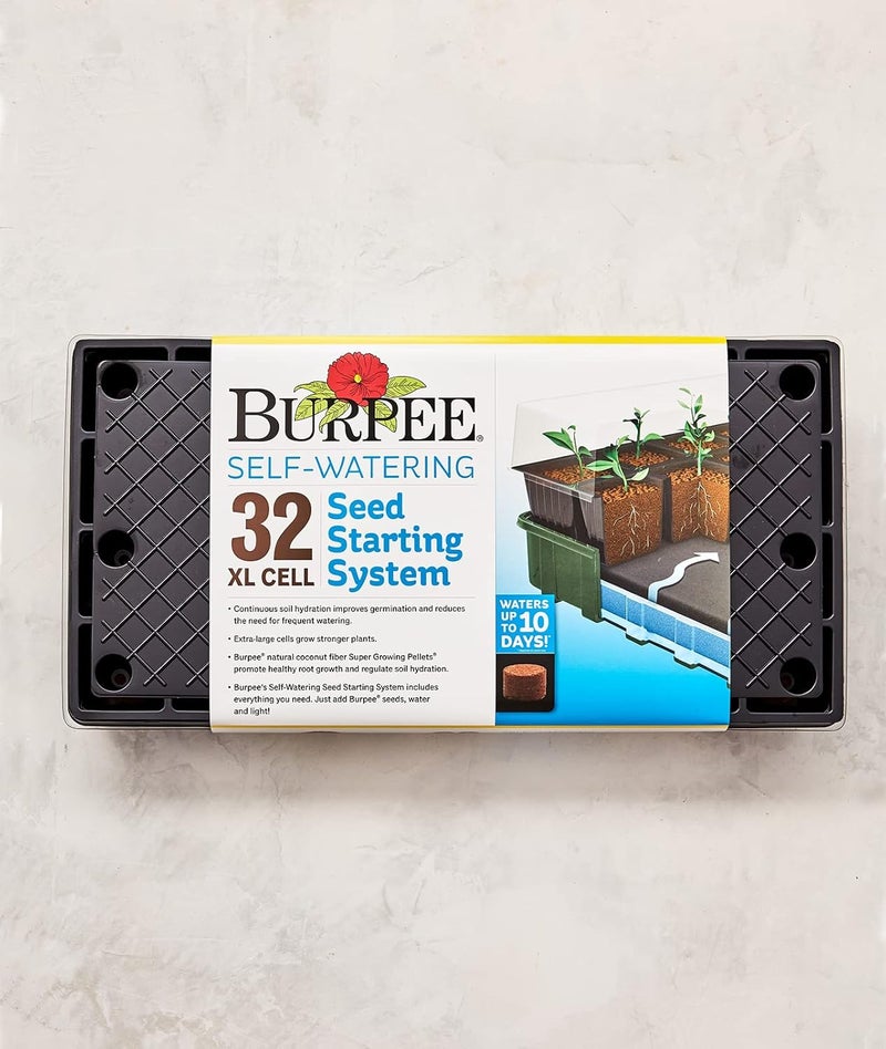 Burpee Burpee XL SelfWatering Growing System Indoor Seed Starting 10 W x 20 L x 5 H 1 Kit 32 Cells Organic Coconut Coir Concentrated Seed Starting Mix 16 Quart  - Image 2