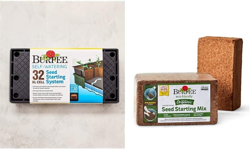 Burpee Burpee XL SelfWatering Growing System Indoor Seed Starting 10 W x 20 L x 5 H 1 Kit 32 Cells Organic Coconut Coir Concentrated Seed Starting Mix 16 Quart  - Image 1