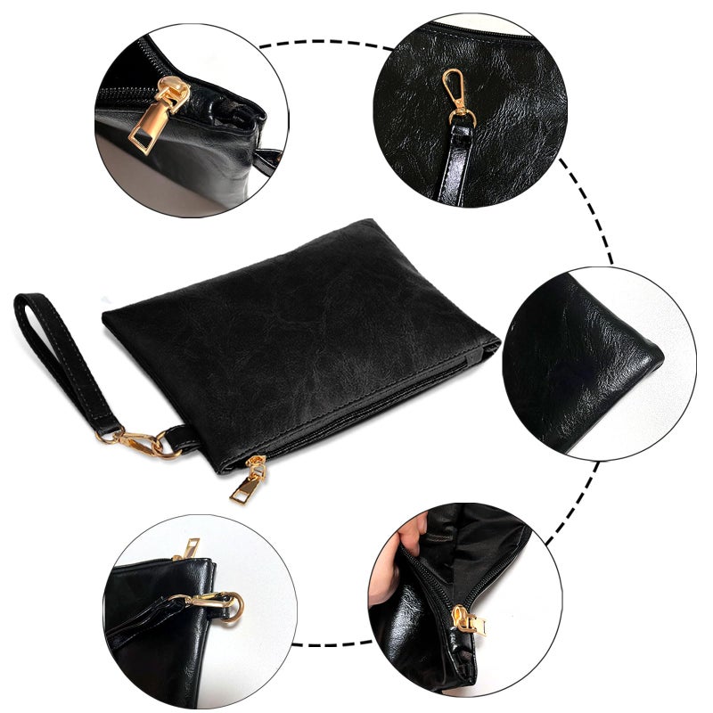 K.E.J. Women Wallet Wristlet Clutch Purses for Women Small Purses Black Clutch Bag Ladies Wallet Zipper Purse Female Christmas Gifts - Image 4
