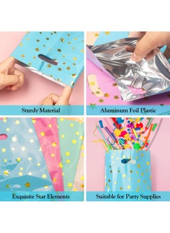 RTYY 50 Pcs Party Favors Bags Kids Party Gift Bags，Cute Star Pattern Birthday Goodie Candy Snack Bags，Plastic Treat Bag Bulk for Kid Birthdays New Years Graduations Anniversaries Baby Showers  - Image 3