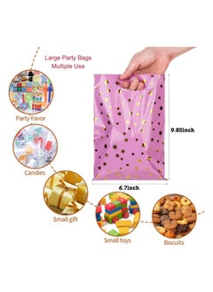 RTYY 50 Pcs Party Favors Bags Kids Party Gift Bags，Cute Star Pattern Birthday Goodie Candy Snack Bags，Plastic Treat Bag Bulk for Kid Birthdays New Years Graduations Anniversaries Baby Showers  - Image 4
