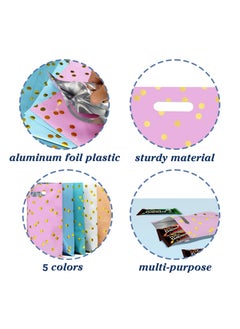 RTYY 50 Pcs Party Favors Bags Kids Party Gift Bags，Cute Star Pattern Birthday Goodie Candy Snack Bags，Plastic Treat Bag Bulk for Kid Birthdays New Years Graduations Anniversaries Baby Showers  - Image 5