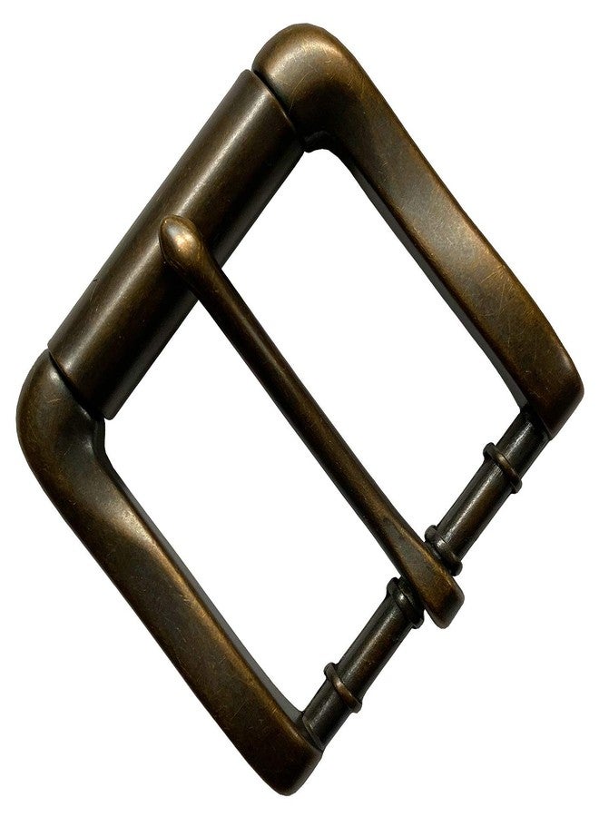 Belts.com Classic Single Prong Replacement Roller Belt Buckle, Fits 1-1/2" wide - Antiqued Brass - Image 1