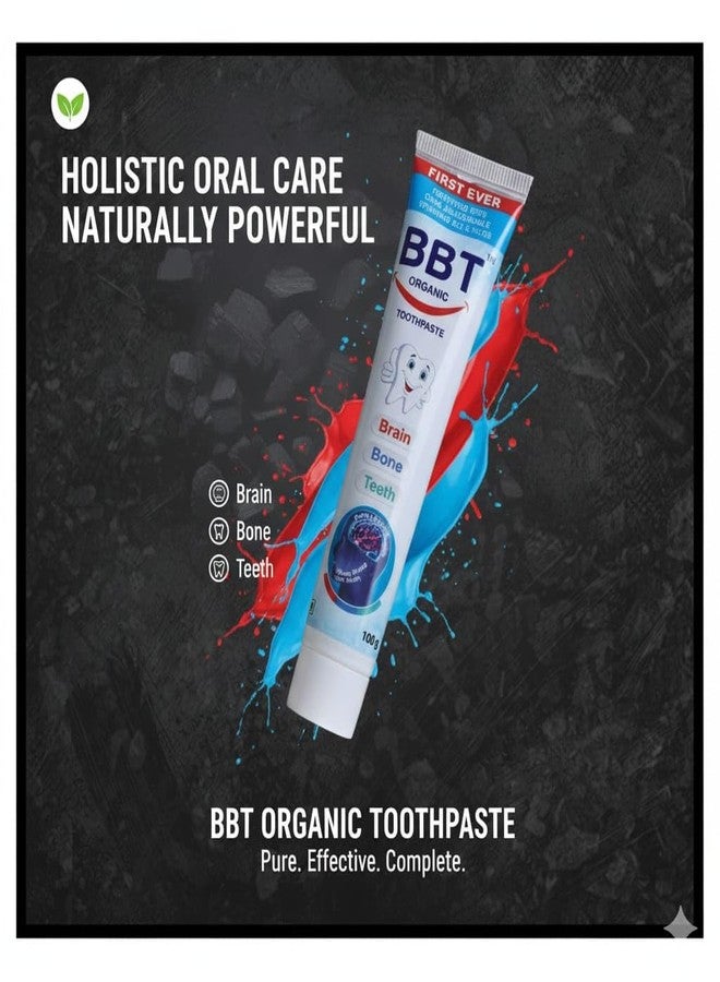 BBT Organic Toothpaste | Fortified with Vitamins B12 & D | Memory Booster | Supports Strong Bones, Healthy Gums & Teeth | 100g - Image 4