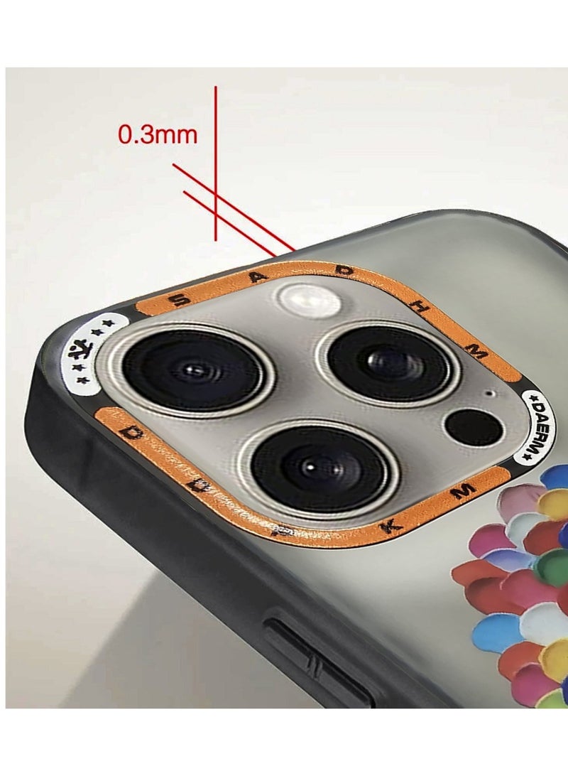 Techie Aesthetic Colorful Balloons Back Cover Case with Raised Camera Lens Protector for Apple iPhone 15 Pro  - Image 4