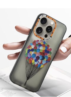 Techie Aesthetic Colorful Balloons Back Cover Case with Raised Camera Lens Protector for Apple iPhone 15 Pro  - Image 3