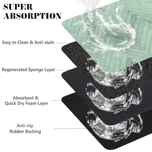Ayiashiab Dog Food Mats for Floors Absorbent, Pet Cat Food Mat - Quick Dry Dog Bowl Mats for Food and Water, Eco-Friendly Boho Pet Supplies - Image 3