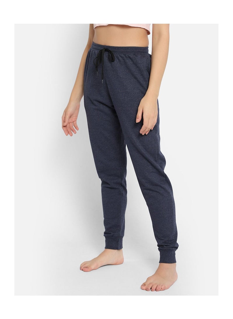 Clovia - Chic Basic Cuffed Joggers in Navy -Knit - Image 1