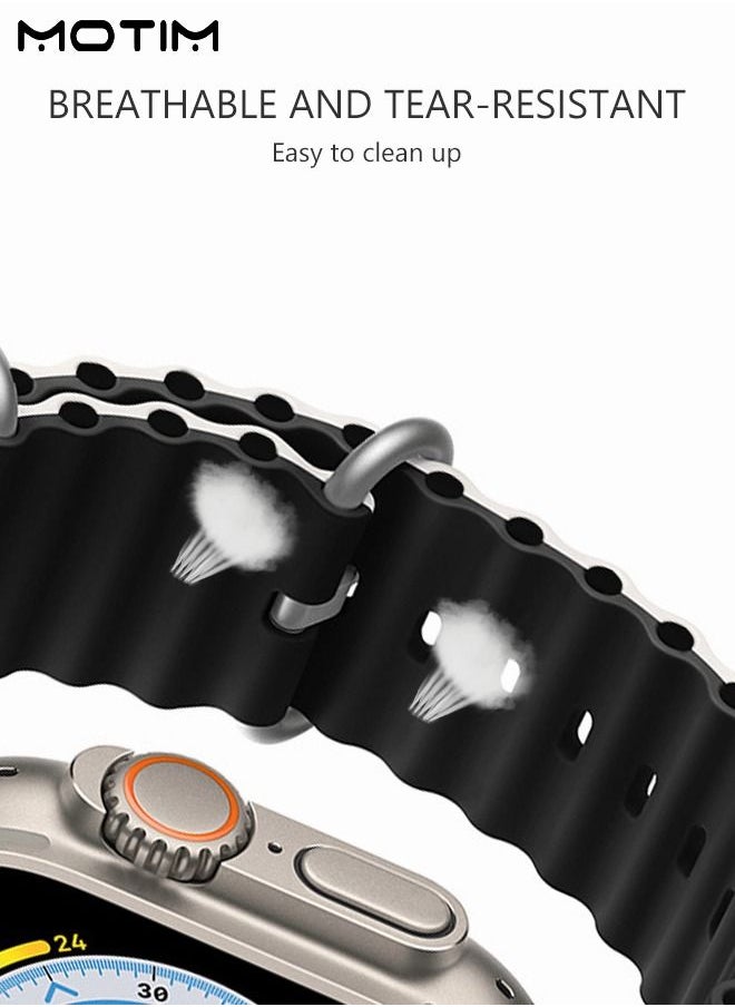 Motim - Soft Silicone Replacement Strap Wrist Band 49mm 45mm 44mm 42mm For Apple Watch Ultra/SE/series 10/9/8/7/6/5/4/3/2/1 - Image 1