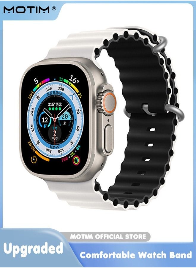 Motim - Soft Silicone Replacement Strap Wrist Band 49mm 45mm 44mm 42mm For Apple Watch Ultra/SE/series 10/9/8/7/6/5/4/3/2/1 - Image 1
