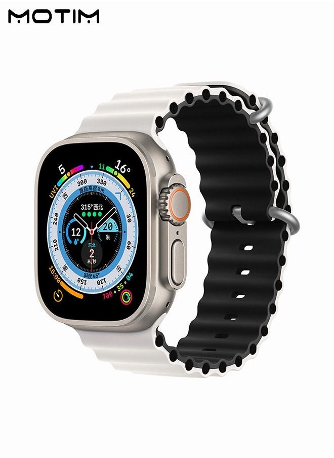 Motim - Soft Silicone Replacement Strap Wrist Band 49mm 45mm 44mm 42mm For Apple Watch Ultra/SE/series 10/9/8/7/6/5/4/3/2/1 - Image 1