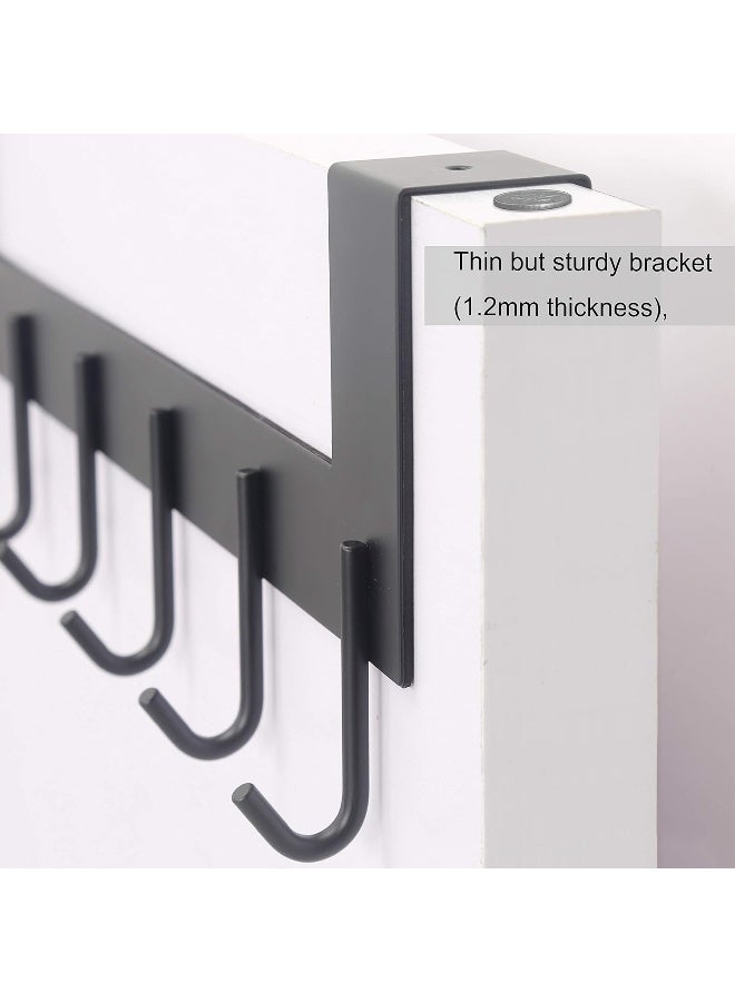 WEBI Over The Door Hooks Door Hanger,Over Door Towel Rack with 6 Hooks,Door Coat Hanger Over Door Coat Rack for Clothes,Black,2 Packs - Image 4