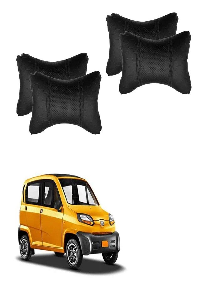 Adroitz Black Leathertte Material Neck Rest Cushion in Football Design for Car (Pair of 2)_327 - Image 1