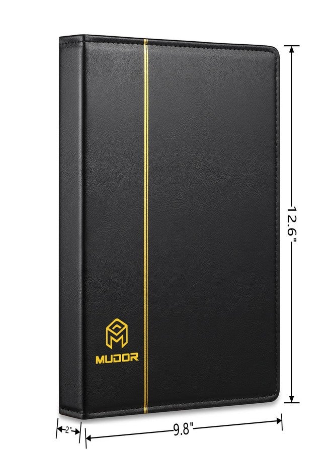 MUDOR Empty Premium PU Classic Binder, 4 Ring Binder Albums Stockbook for Stamps, Documents, Coins, Bank Notes(Black) - Image 2