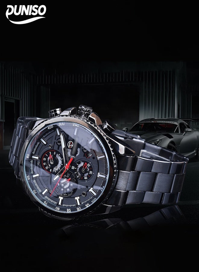 DUNISO Automatic Mechanical Watch,Waterproof Hollow Out Men's Mechanical Wrist Watch，Night Light Design，Scratch Resistant and Wear-Resistant,Suitable for Daily Business Meetings and Gatherings - Image 1