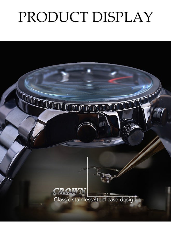 DUNISO Automatic Mechanical Watch,Waterproof Hollow Out Men's Mechanical Wrist Watch，Night Light Design，Scratch Resistant and Wear-Resistant,Suitable for Daily Business Meetings and Gatherings - Image 5