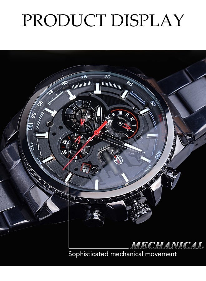 DUNISO Automatic Mechanical Watch,Waterproof Hollow Out Men's Mechanical Wrist Watch，Night Light Design，Scratch Resistant and Wear-Resistant,Suitable for Daily Business Meetings and Gatherings - Image 4