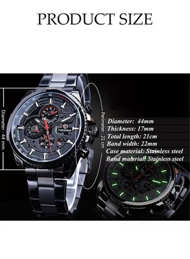 DUNISO Automatic Mechanical Watch,Waterproof Hollow Out Men's Mechanical Wrist Watch，Night Light Design，Scratch Resistant and Wear-Resistant,Suitable for Daily Business Meetings and Gatherings - Image 3