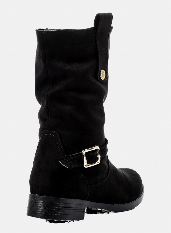 XO Style Leather Boot - Black - Image 3