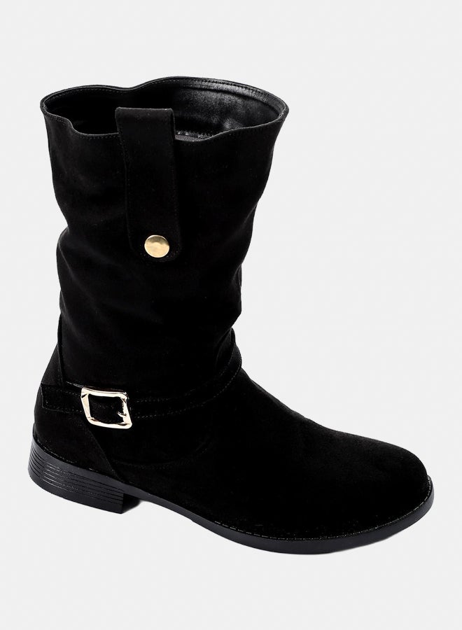 XO Style Leather Boot - Black - Image 1