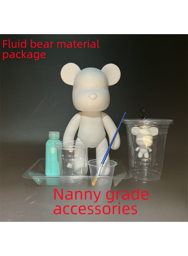 Fluid Bear Material Package Disposable Cup Tablecloth Handmade Diy Tool Kit Vinyl Toy Hand Painting Pen Wholesale-Color:Keychain Portable Cup (complete Set Without Bear)  - Image 2