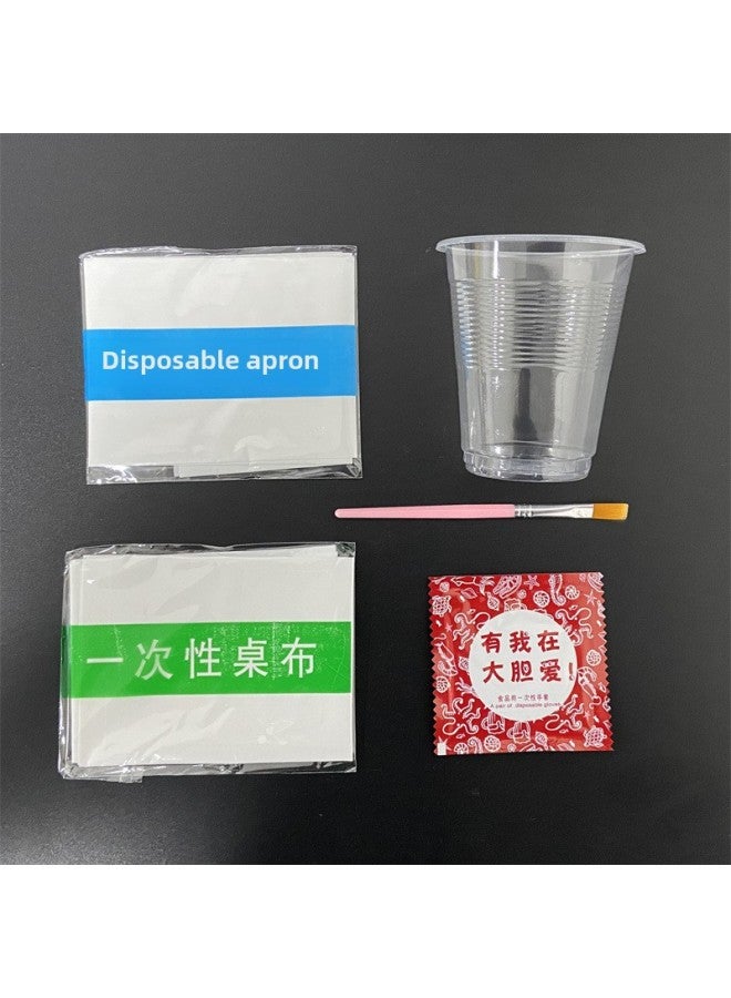 Fluid Bear Material Package Disposable Cup Tablecloth Handmade Diy Tool Kit Vinyl Toy Hand Painting Pen Wholesale-Color:Keychain Portable Cup (complete Set Without Bear)  - Image 3