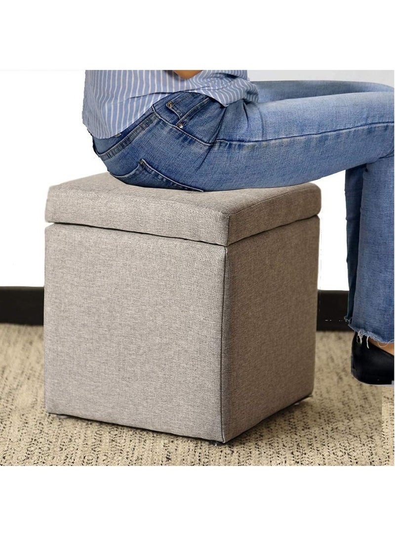FFD Storage Ottoman Cube Foot Rest Stool Seat Foldable Storage Ottoman Square Chest Padded with Memory Foam Lid Stool Shoe Change Chair - Image 3
