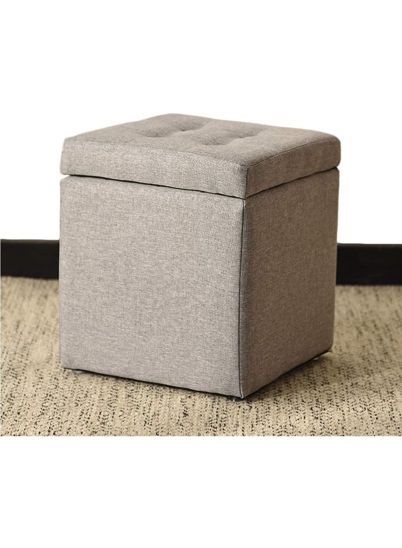 FFD Storage Ottoman Cube Foot Rest Stool Seat Foldable Storage Ottoman Square Chest Padded with Memory Foam Lid Stool Shoe Change Chair - Image 1