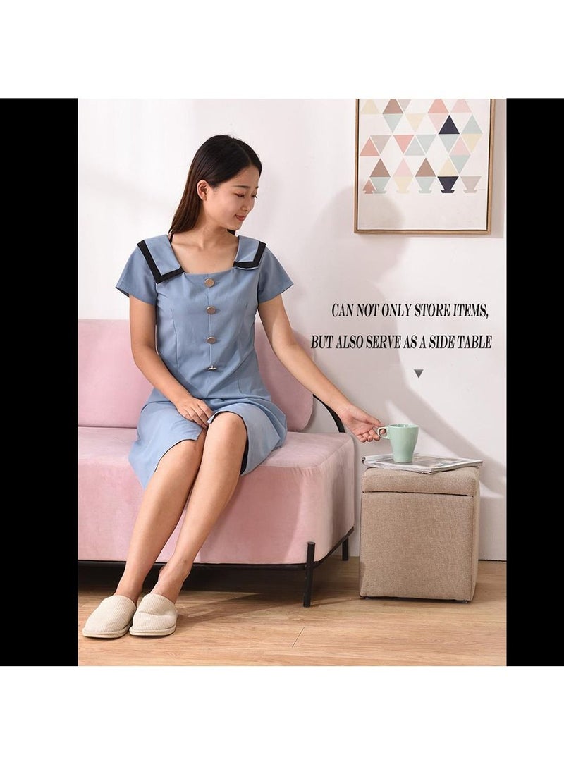 FFD Storage Ottoman Cube Foot Rest Stool Seat Foldable Storage Ottoman Square Chest Padded with Memory Foam Lid Stool Shoe Change Chair - Image 4