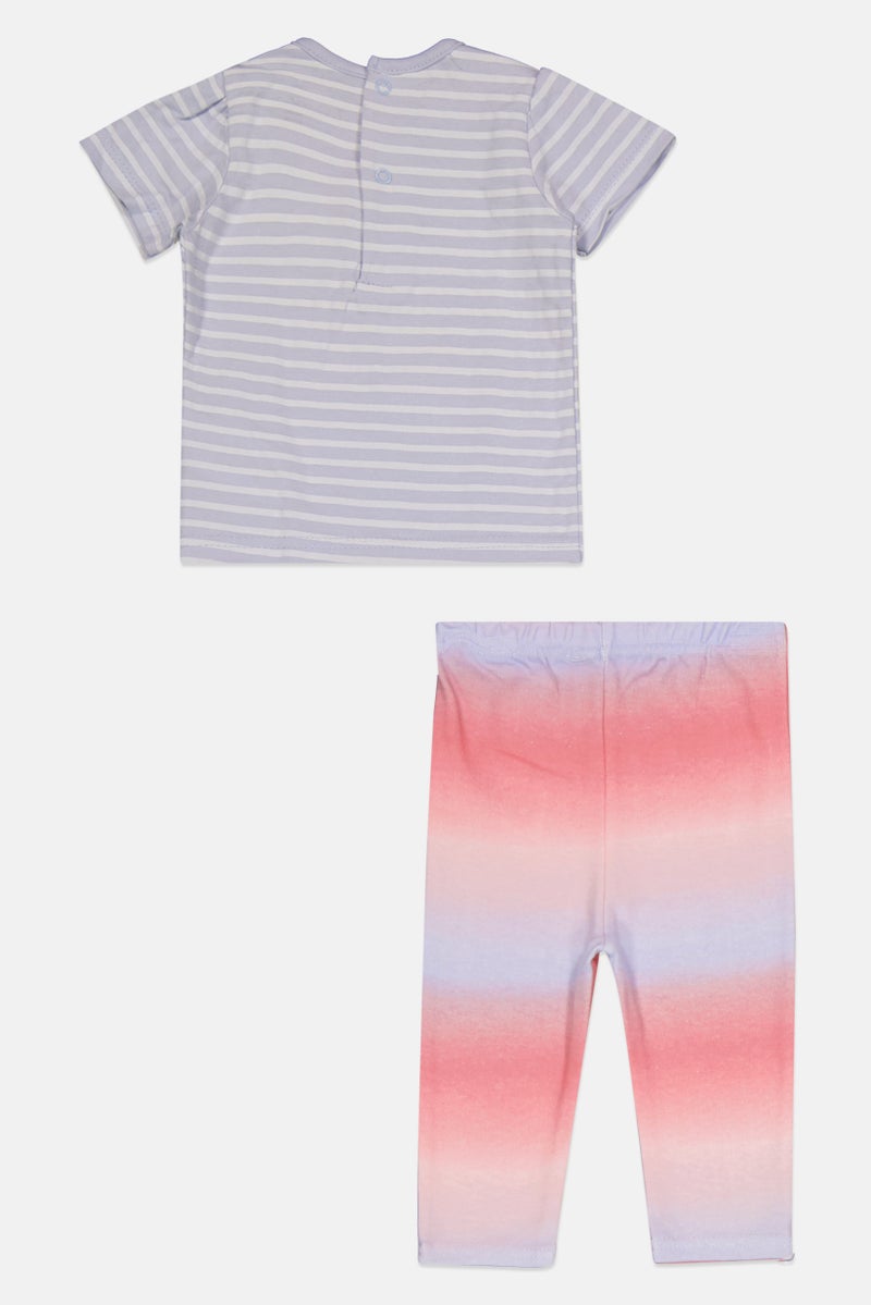 Lily & Jack Toddlers Girl 2 Pieces Graphic Print T-Shirt And Pants, Light Blue  - Image 2