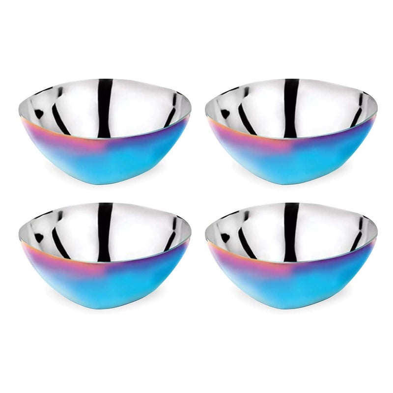 Ahimsa Stainless Steel Bowls for Kids, Durable Pediatrician Designed Toddler Snack Bowl, Premium Non Toxic Metal, Easy to Clean & Dishwasher Safe, Set of 4 Blue - Image 1