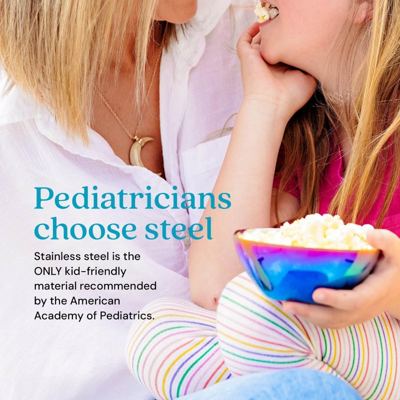 Ahimsa Stainless Steel Bowls for Kids, Durable Pediatrician Designed Toddler Snack Bowl, Premium Non Toxic Metal, Easy to Clean & Dishwasher Safe, Set of 4 Blue - Image 4