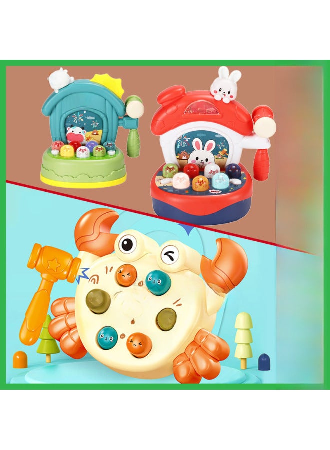 Hit The Gopher Children's Toys Boys And Girls 1 A 2 Years Old Baby Infant Early Education Benefit Intelligence Brain Interactive Tour-Color: Red Rabbit Beats Hamster (with 1 Hammer) - Image 2