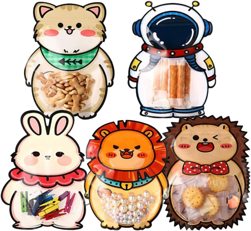 Chocozone Pack of 25 Animal Theme Guddy Bags Party Favor Bags Cookie Bags Birthday Party Return Gift Bags Goody Bags for Return Gifts for Kids(16 * 20cm) - Image 1