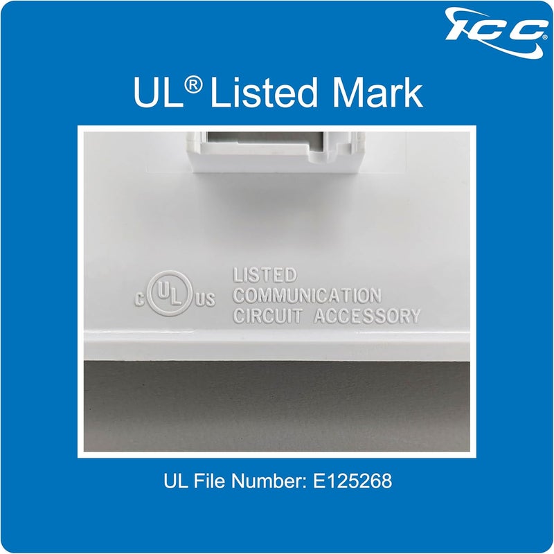 ICC 1-Port Keystone Wall Plate (1 Pack), UL Listed, Durable ABS Plastic, Single Gang Wall Plate for RJ45 Modular Jack and Inserts, White - Image 1