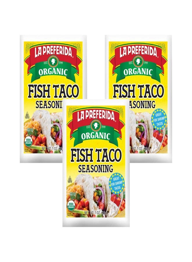 La Preferida Mexican Foods, Organic Fish Taco Seasoning, No MSG or Artificial Preservatives, 1 OZ (Pack of 3) - Image 1