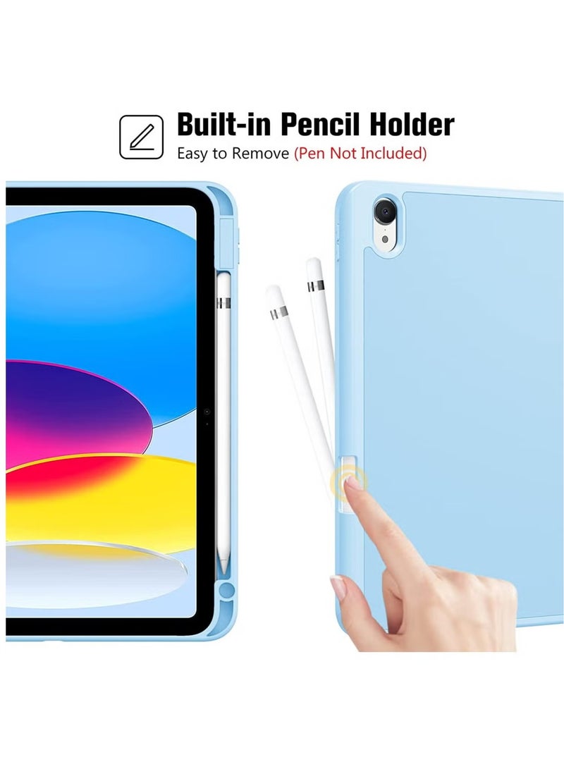 ELTRAZONE Slim Stand Hard Back Shell Case for iPad 10th Generation 10.9 Inch (2022 Model) with Auto Wake/Sleep Function, Blue – Lightweight, Durable, Shockproof, Scratch-Resistant Protection for Everyday Use - Image 3