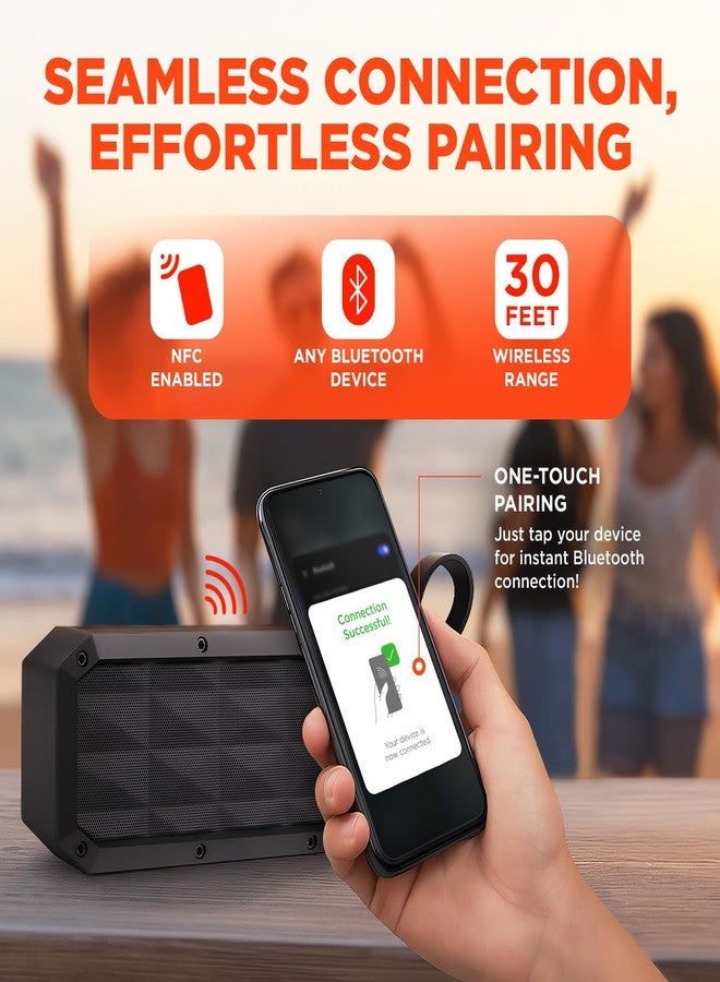 HyperGear Beast XL Rugged Portable IPX6 Waterproof Water Resistant Dustproof Outdoor Indoor Wireless Bluetooth Speakers with Built-In Microphone, Best Loud 30W Bass Stereo Sound for iPhone, Computer - Image 5