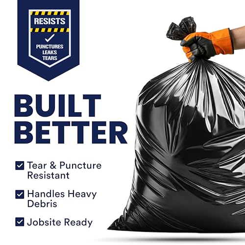 Plasticplace Contractor Trash Bags 42 Gallon │ 4.0 Mil │ Black Heavy Duty Garbage Bag │ 33” x 48” (50 Count) - Image 3